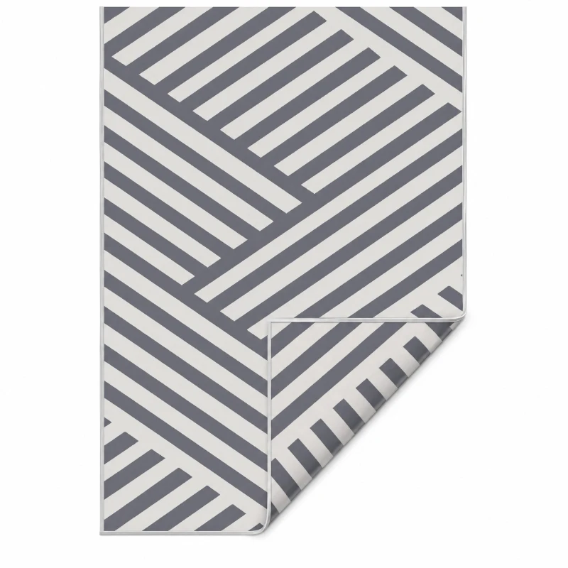 Outsunny Plastic Straw Reversible RV Outdoor Rug with Carry Bag, 182 x 274cm, Grey and Cream