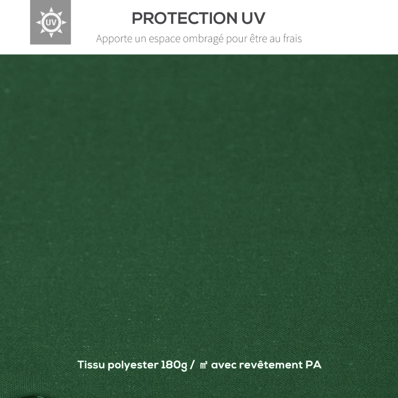 Outsunny Toit de Remplacement pour Gazebo de Jardin Toile de Rechange pour pavillon tonnelle Tente 3 x 3 m Vert foncé
