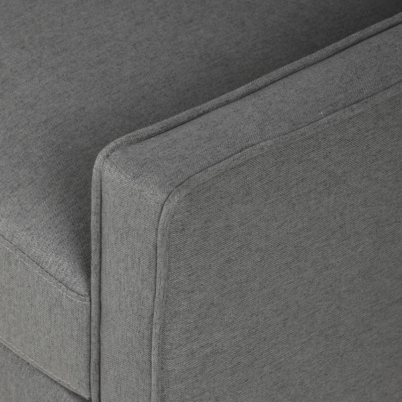 HOMCOM Accent Chair, Removable Pillow Linen Armchair with Comfy Spring Cushion for Living Room, Bedroom, Study, Dark Grey
