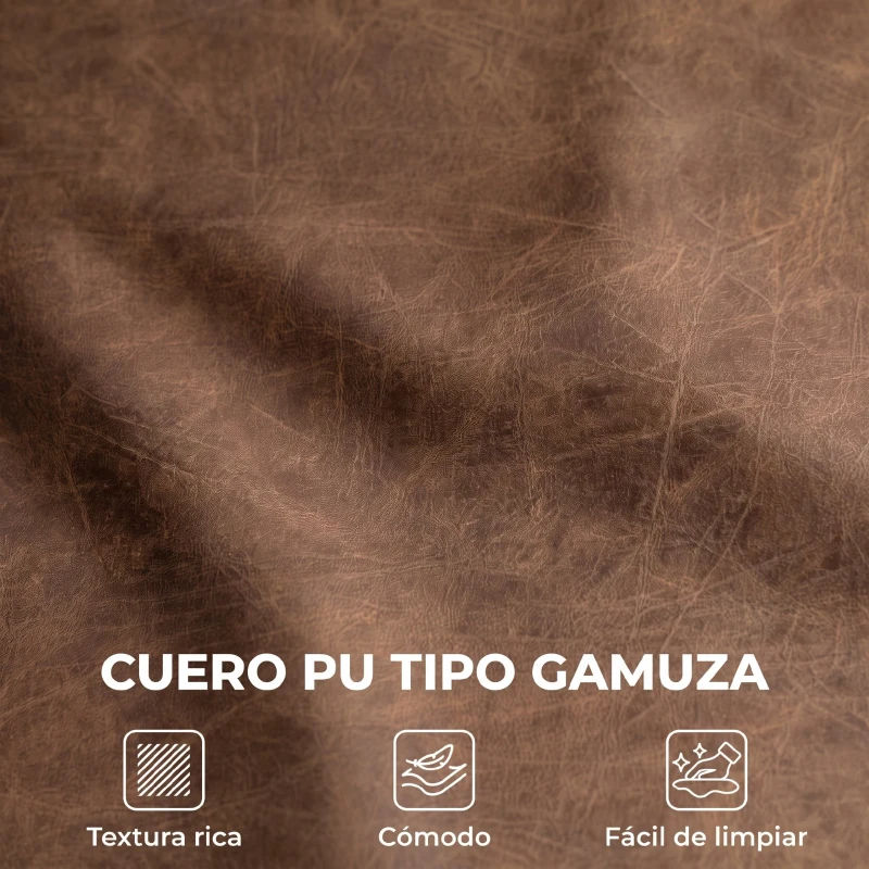 HOMCOM Sillón Relax Sofá Individual de PU Cojín de Asiento con Muelles Respaldo Acolchado Patas de Madera 72x76x80 cm Marrón