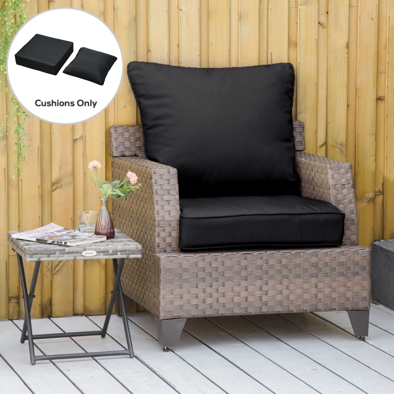 Outsunny Outdoor Seat and Back Cushion Set Patio Deep Seating Chair Replacement Cushion