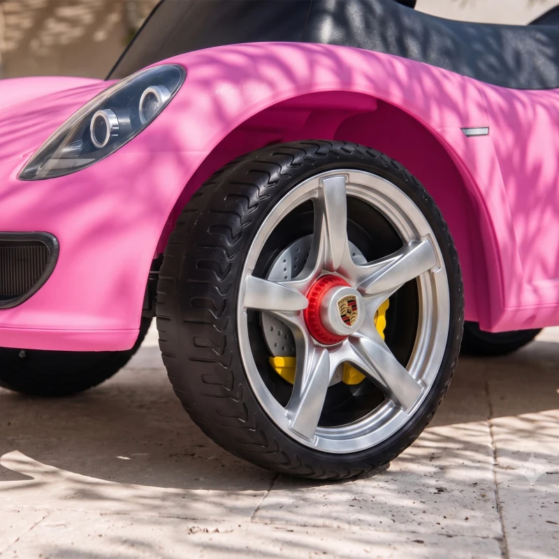 AIYAPLAY Ride on Car, Porsche Licensed Toddler Push Car with Horn, Headlights, Sound and Steering Wheel for 18-36 Months, Pink