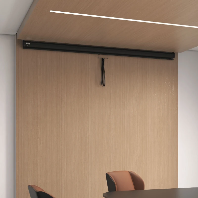 HOMCOM Telo Proiettore 120" Regolabile con Montaggio a Soffitto e Parete, Formato 4:3, 244x183cm, Bianco e Nero