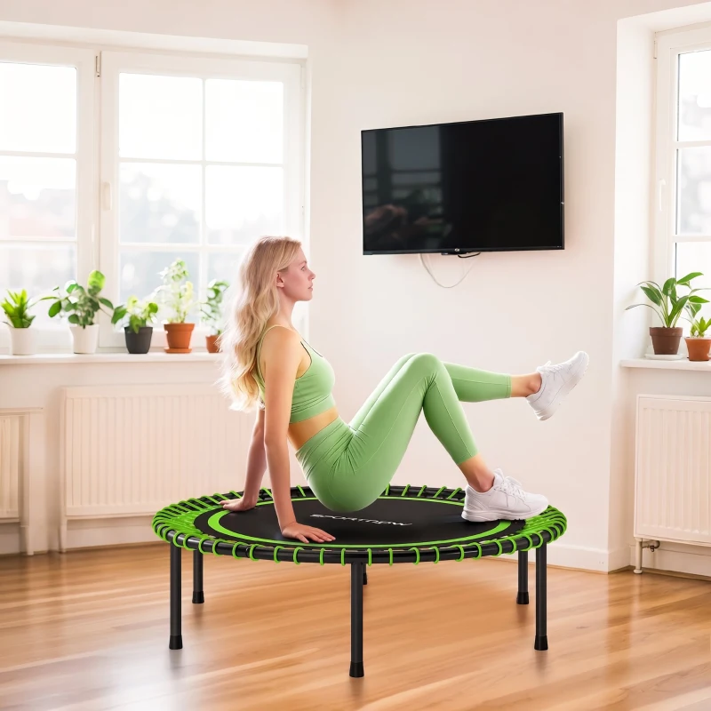 SPORTNOW Trambulină Elastico Fitness a 36 Corzi In Oțel E Pp Ø114x31 cm Verde