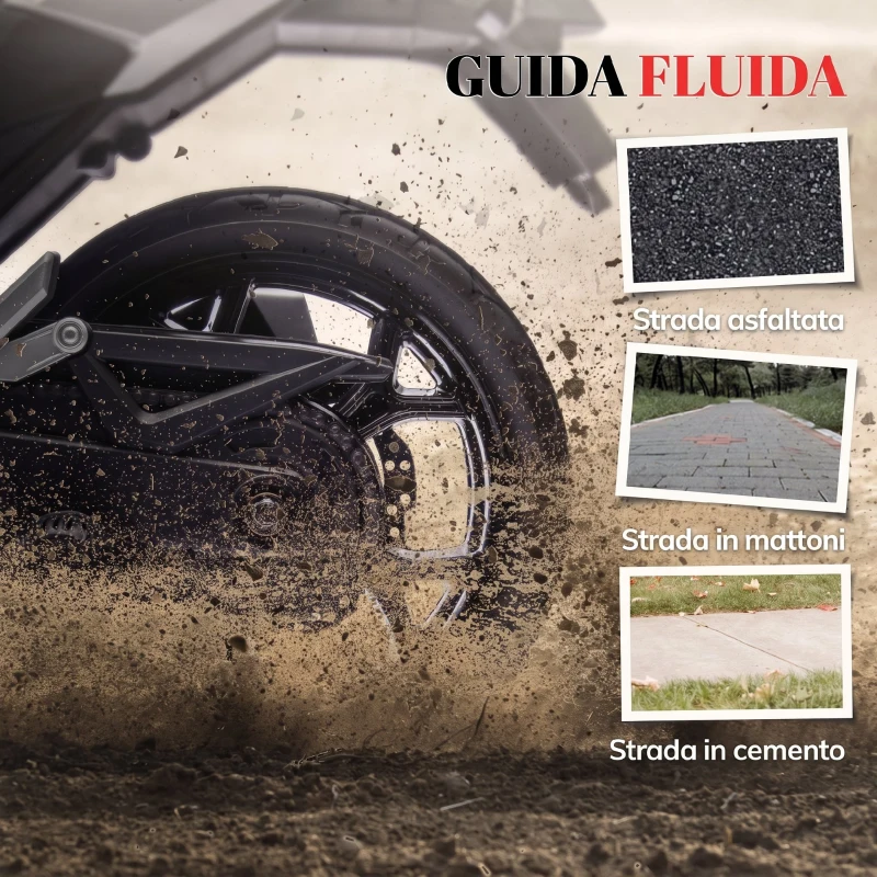 AIYAPLAY Moto Elettrica per Bambini 3-6 Anni Licenza Honda, 12V Doppi Motori, Rotelle, 3 km/h, Max 30kg, Blu