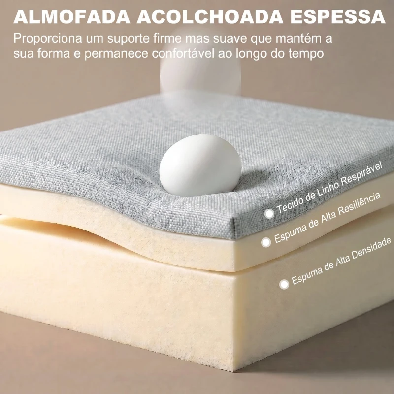 HOMCOM Cadeirão-Cama Dobrável 3 em 1 em Tecido Tipo Linho com Encosto Ajustável e Almofada com Capa Lavável 67x73x96 cm Cinza-Claro