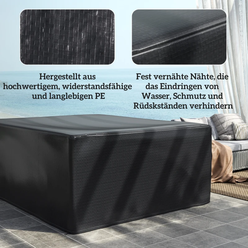 Outsunny Schutzhülle für Gartenmöbel Winterfest Wasserdicht Abdeckung Anti-UV Abdeckplane 235 x 190 x 90cm Schwarz