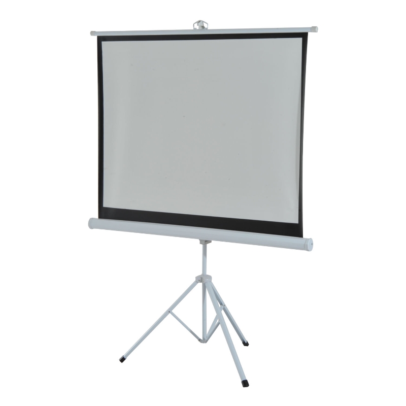 HOMCOM Écran de Projection avec Trépied Pliable 84 Pouces 4K HD 4:3, 180L cm, Écran Vidéoprojecteur, Hauteur Réglable, Angle de Vision 160°, pour Home Cinéma, Films en Intérieur/Extérieur, Blanc