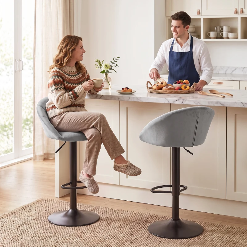 HOMCOM stool counter backs