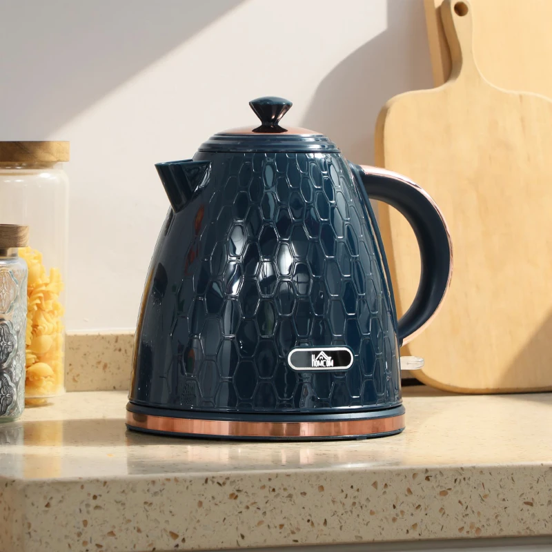 HOMCOM 3000W Rapid Boil Honeycomb Kettle - Dark Blue