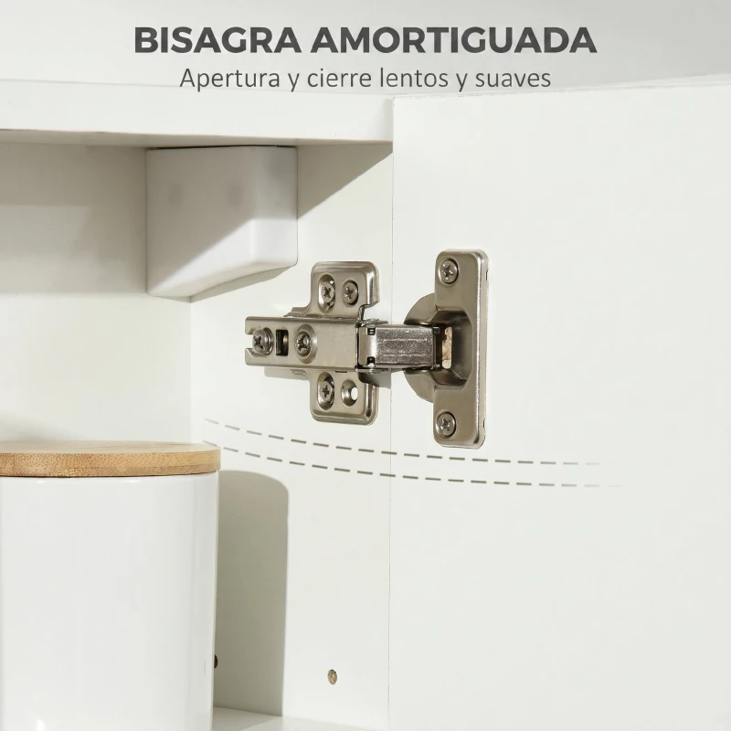 kleankin Armario de Baño con Espejo 2 Puertas y Estantes Ajustables Mueble de Baño para Colgar 48x15x45 cm Blanco