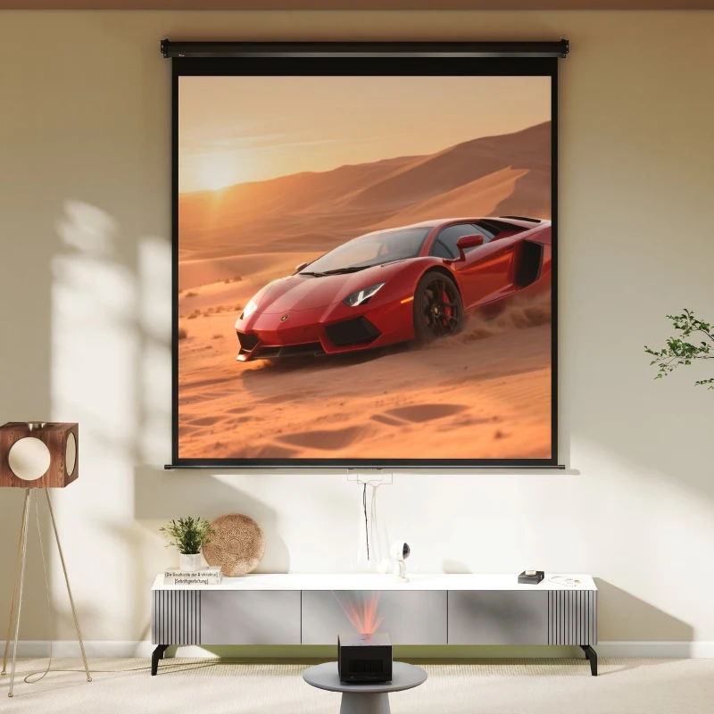 HOMCOM Projectiescherm 178 x 178 cm 99 inch 1:1 HD 4K voor Thuisbioscoop en Presentaties