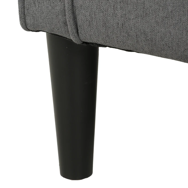HOMCOM Accent Chair, Removable Pillow Linen Armchair with Comfy Spring Cushion for Living Room, Bedroom, Study, Dark Grey