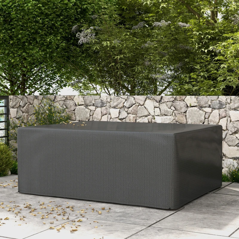 Outsunny Schutzhülle für Gartenmöbel Winterfest Wasserdicht Abdeckung Anti-UV Abdeckplane 235 x 190 x 90cm Grau