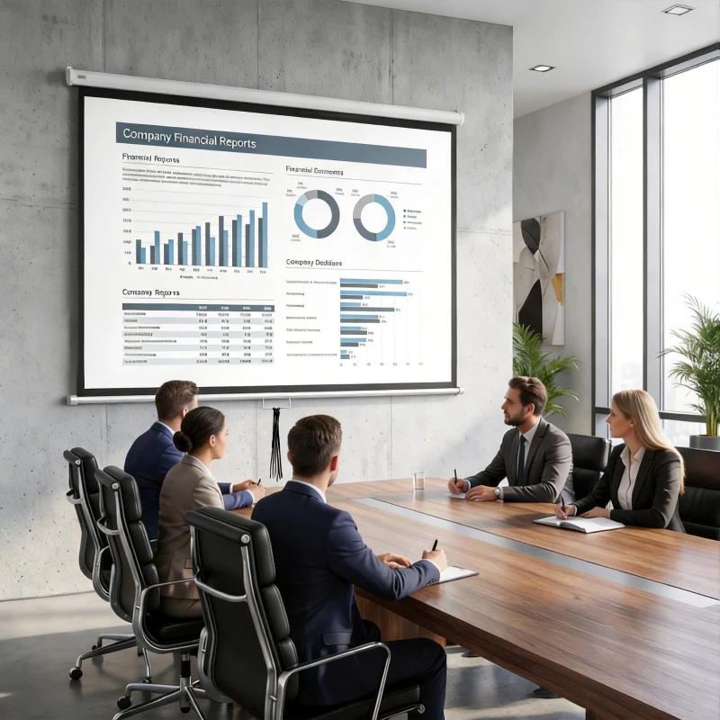 HOMCOM Écran de Projection 100" 4:3 HD 4K, Boîtier en Métal, Écran Hauteur Réglable Manuellement, 203x152cm, Blanc