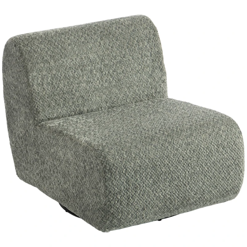 HOMCOM Sessel Drehbarer Loungesessel mit Chenille-Optik, Breiter Sitzfläche, für Wohnzimmer, Schlafzimmer, Grau