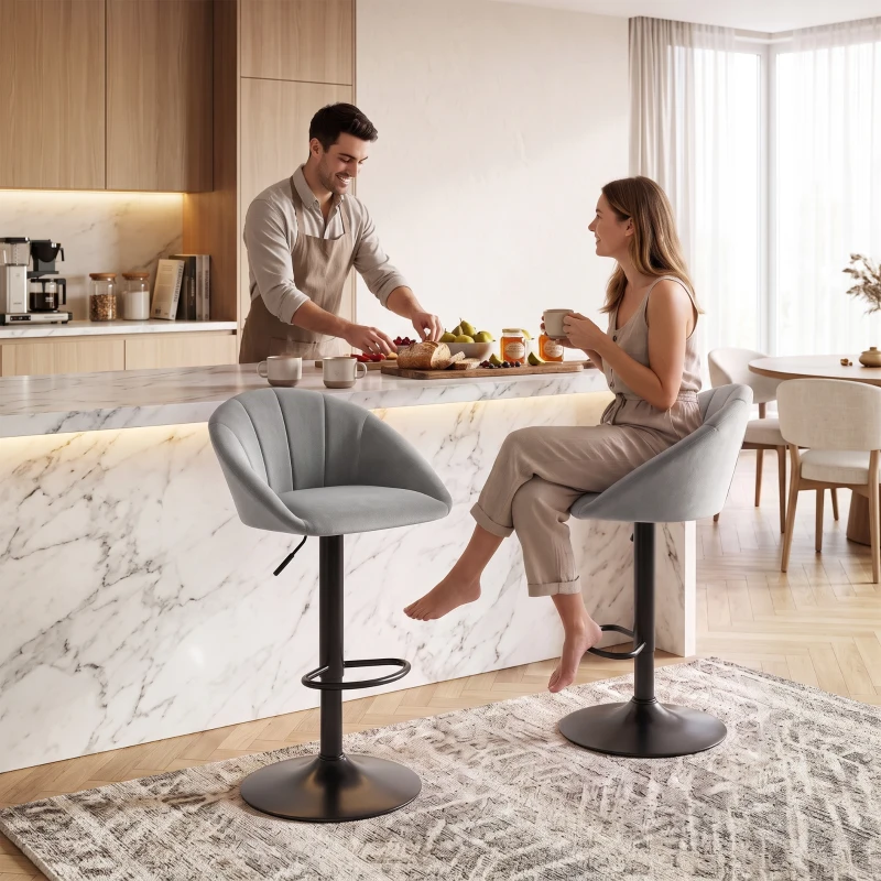 HOMCOM stool counter backs