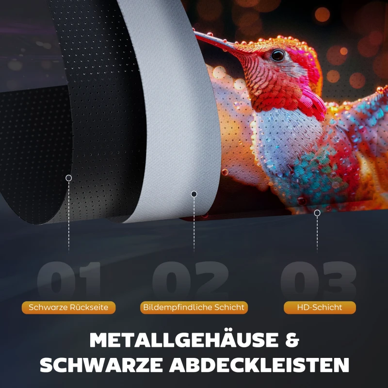 HOMCOM Beamer Leinwand mit Stativ 221 x 124 cm 100 Zoll 16:9 HD 4K Rollo-Leinwand