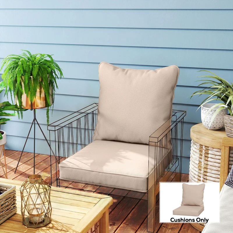 Outsunny Seat and Back Padded Cushion Set, CUSHION ONLY - Beige