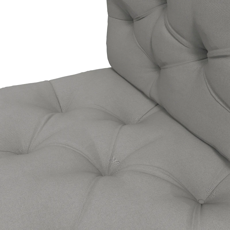 Outsunny Sitzpolster Sitzkissen Polsterauflage, mit Knopfheftung, 120 x 80 x 12 cm, Grau
