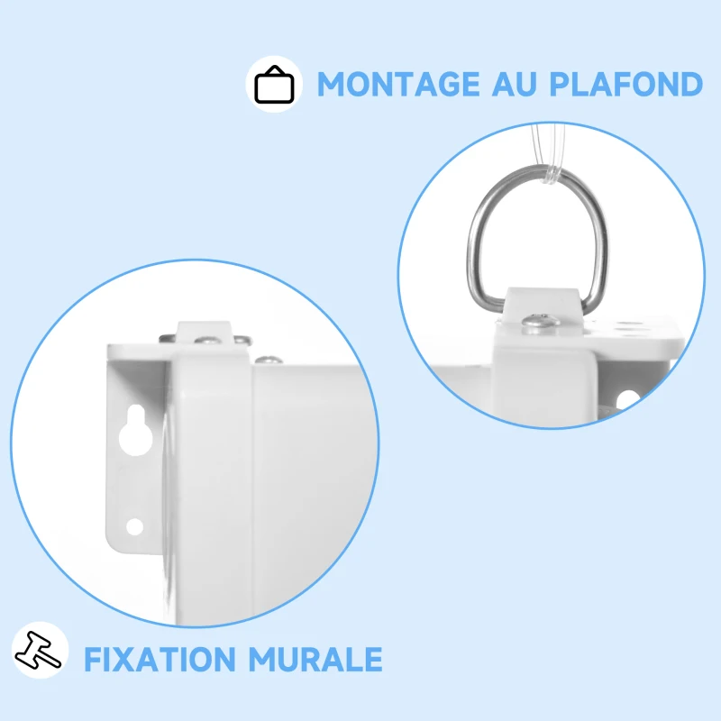 HOMCOM Écran de projection TV et Home Cinema de 120 Pouces vidéo projecteur 16:9 4K HD, fixation mural ou plafond
