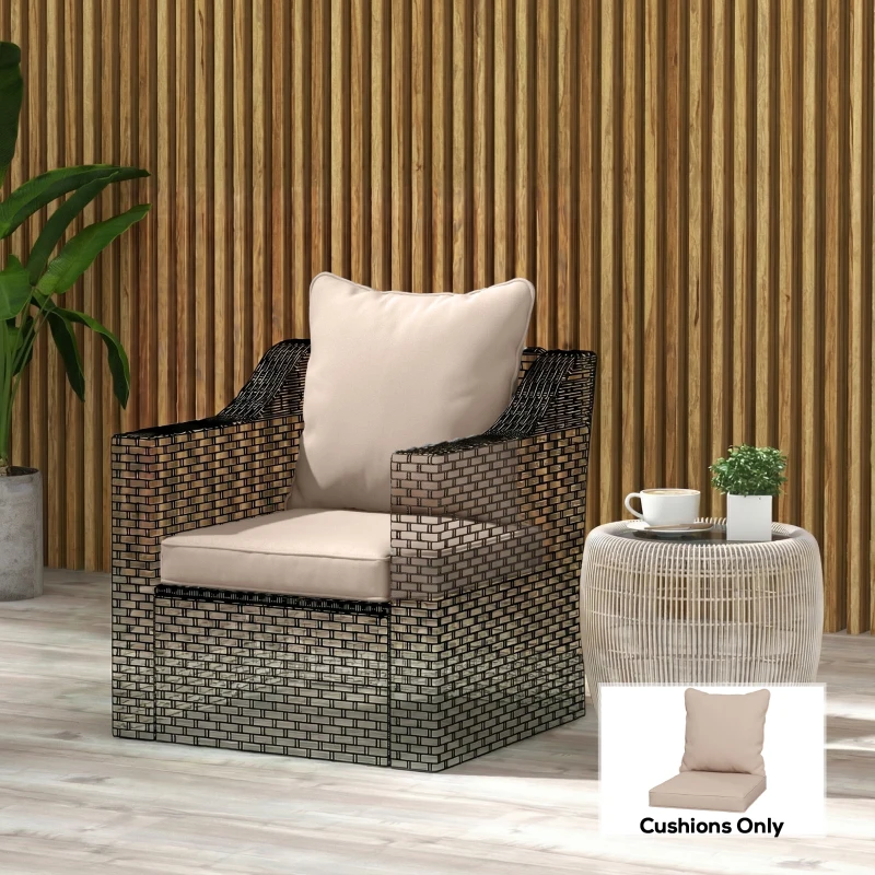 Outsunny Seat and Back Padded Cushion Set, CUSHION ONLY - Beige