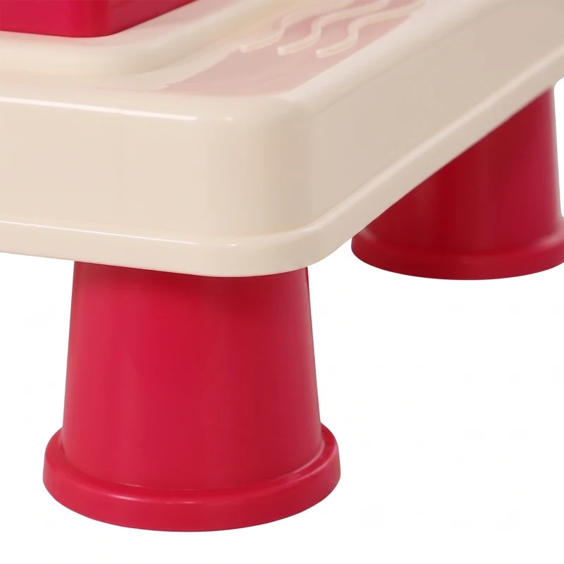 AIYAPLAY Cuisine pour Enfants Interactive, 33 Accessoires, avec Sons, Lumières, Rangement, 3-6 Ans, 67x25x87cm, Rose
