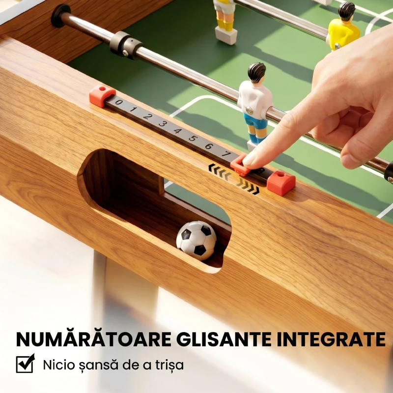 HOMCOM Masă de Fotbal Pliabilă, 22 Jucători și 2 Bile, 98x42x62,5 cm, Lemn