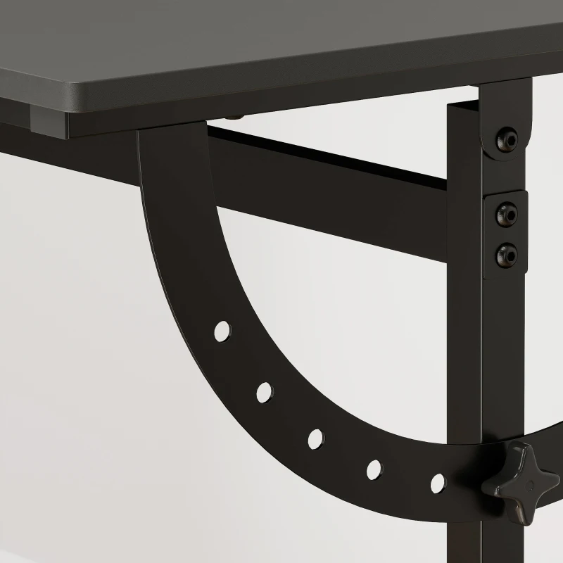 HOMCOM Mesa de Dibujo Inclinable 0°-85°, Escritorio de Dibujo Regulable en Altura con Tope Antideslizante, Estructura de Acero, Negro