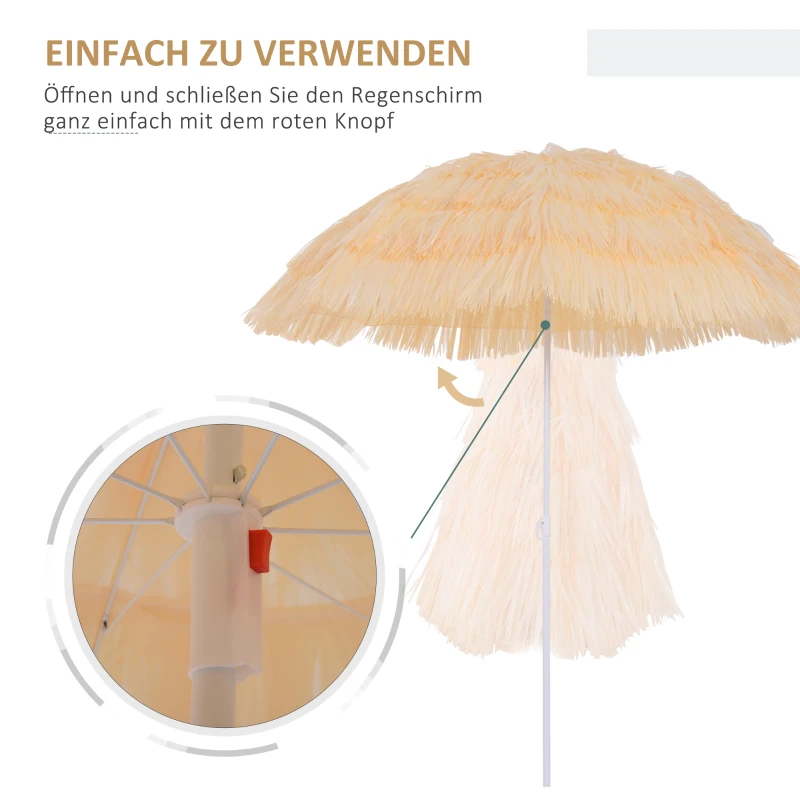 Outsunny Zonnescherm strandscherm party tuinscherm Hawaii-parasol 160 cm 2 kleuren