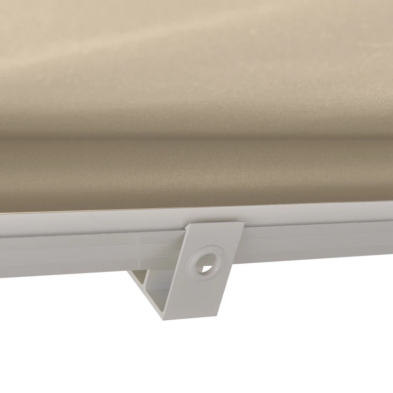 Outsunny Toldo Manual de Alumínio Retrátil Toldo de Fachada para Exterior Impermeável e Tecido de Poliéster 180x70 cm Bege