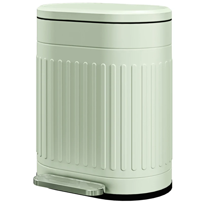 HOMCOM Afvalemmer 20L Pedaalemmer met Deksel Voetpedaal Uitneembare Binnenemmer Soft-Close Functie 36,5 x 31,2 x 45 cm, Groen
