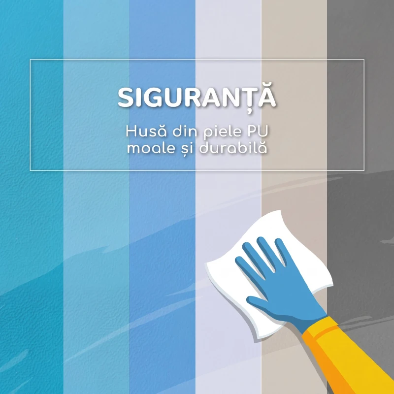 HOMCOM 7 Blocuri de Construcție Moi pentru Copii 12-36 de Luni Pu și Epe, Albastru și Gri