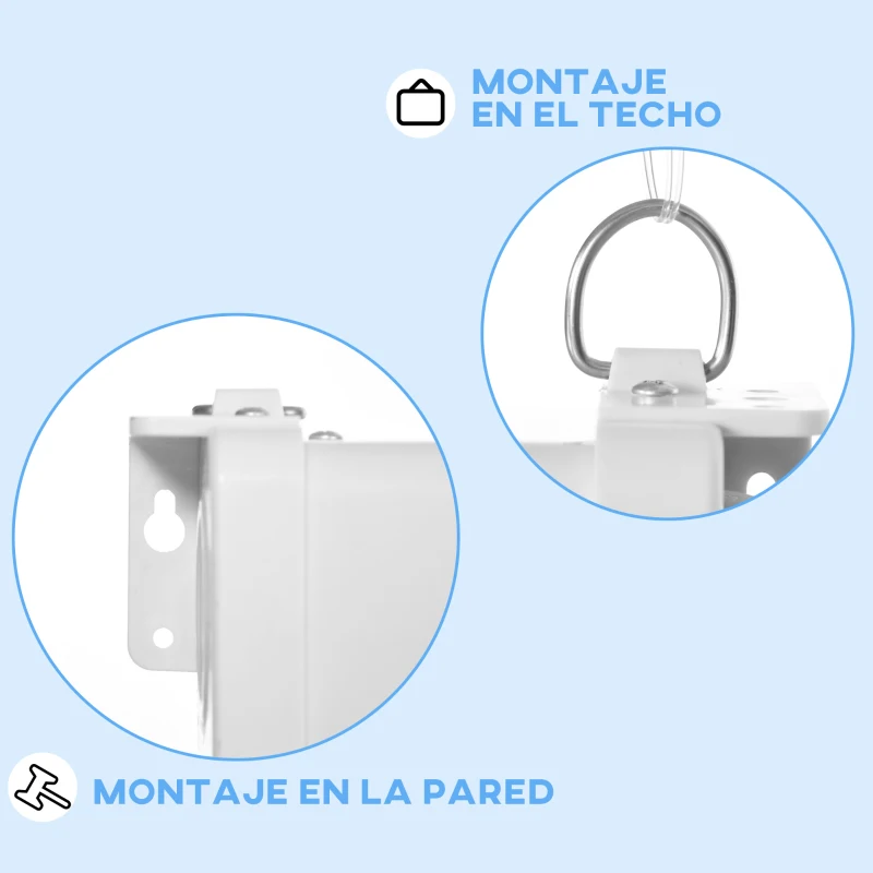 HOMCOM Pantalla de Proyección Portátil 80 Pulgadas Formato 16:9 con Altura Ajustable 172x96 cm Blanco