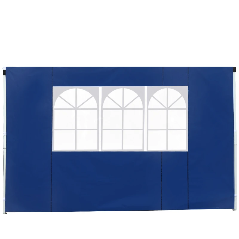 Outsunny 3 Meters Gazebo Replaceable Exchangeable Side Panel Wall Panels Walls With Window, Blue
