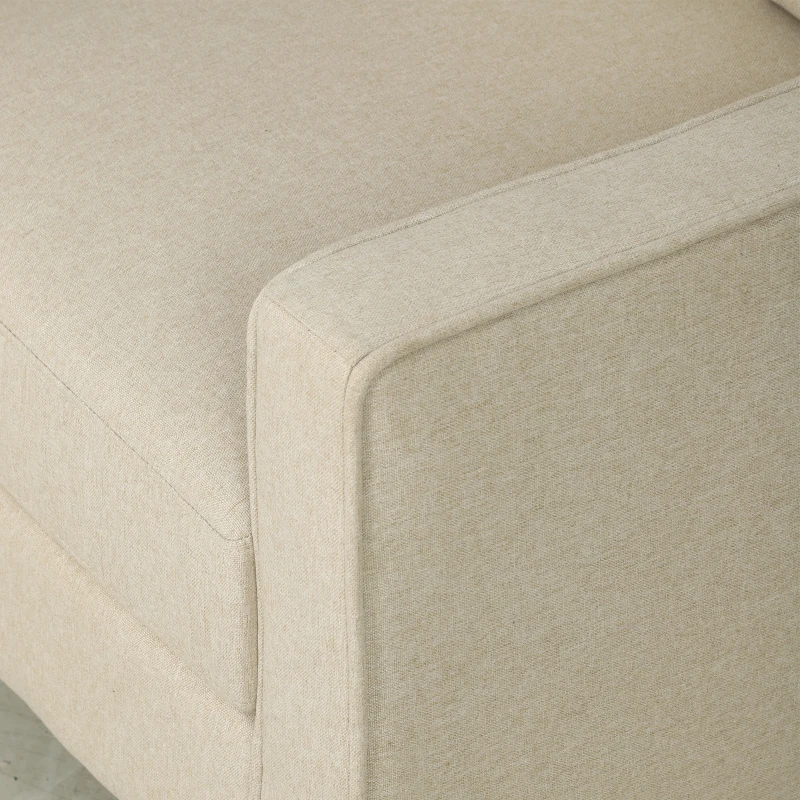 HOMCOM Accent Chair, Removable Pillow Linen Armchair with Comfy Spring Cushion for Living Room, Bedroom, Study, Cream