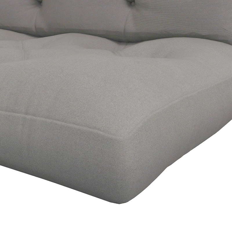 Outsunny Sitzpolster Sitzkissen Polsterauflage, mit Knopfheftung, 120 x 80 x 12 cm, Grau