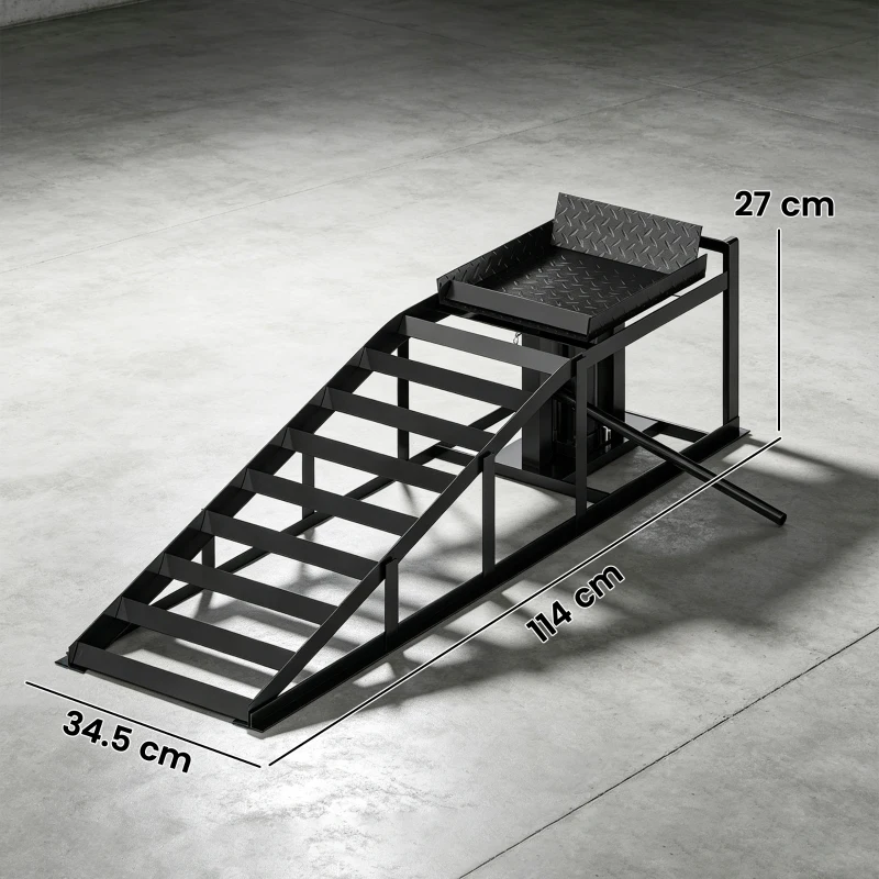 HOMCOM 2 Rampe Hidraulice Auto, Portanță 3T, Înălțime 23-32.5cm, Negru