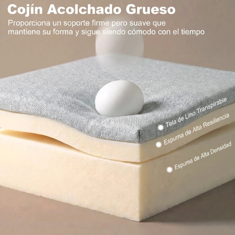 HOMCOM Sillón Cama Plegable 3 en 1 Tapizado en Lino Respaldo Ajustable Almohada con Funda Lavable 67x73x96 cm Gris Claro