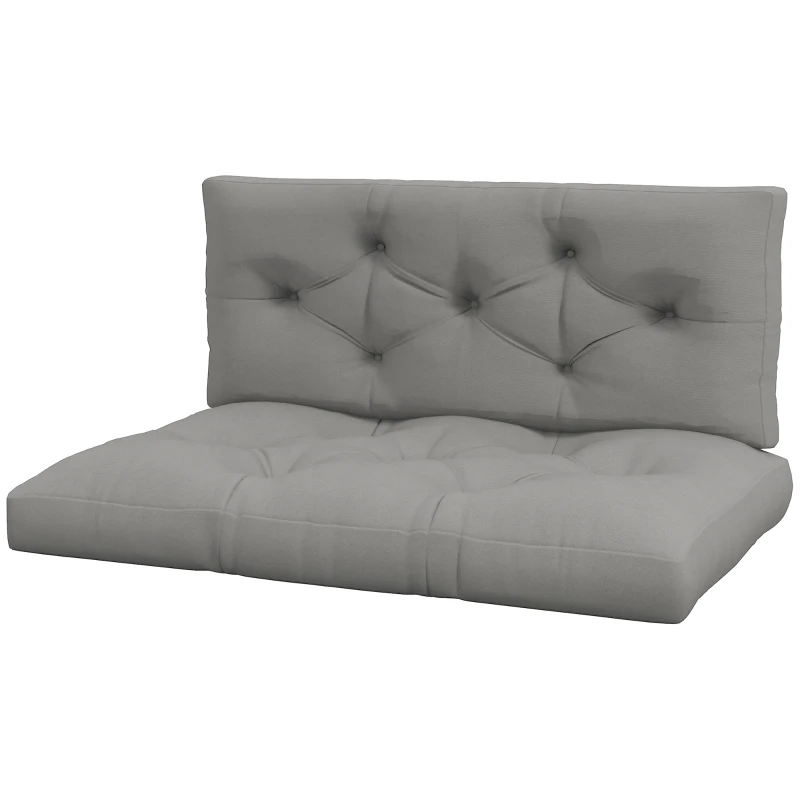 Outsunny Sitzpolster Sitzkissen Polsterauflage, mit Knopfheftung, 120 x 80 x 12 cm, Grau