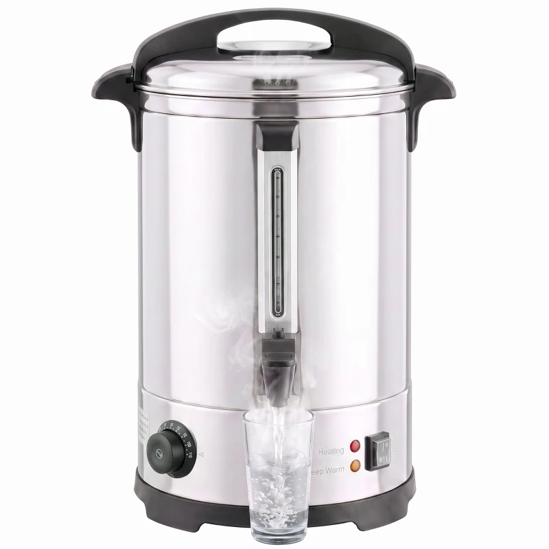 HOMCOM 6.5L Catering Urn, 1500W Stainless Steel Hot Water Boiler Dispenser with Thermostat, Keep Warm Function & Easy Pour Tap