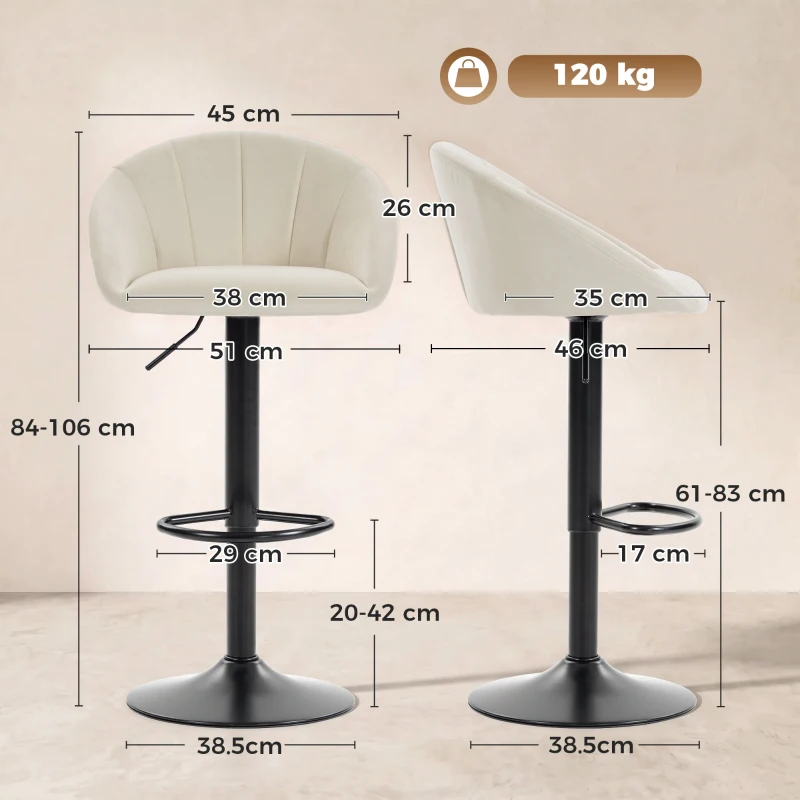 HOMCOM stool counter backs