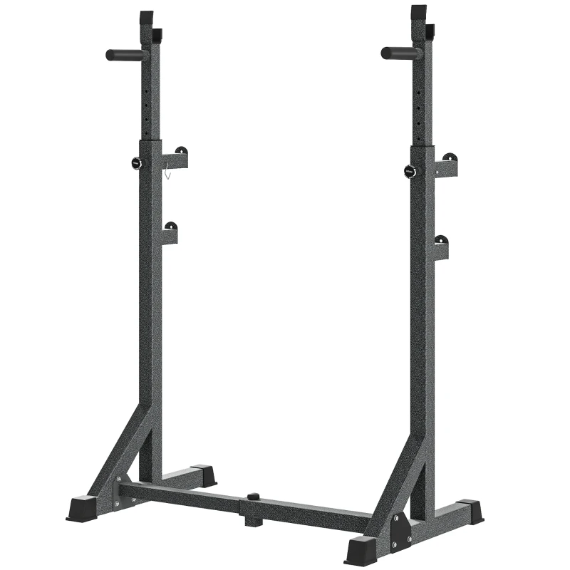SPORTNOW Soporte para Barras de Pesas con Ancho y Altura Ajustable Rack Musculación con Marco de Acero Carga 150 kg Negro