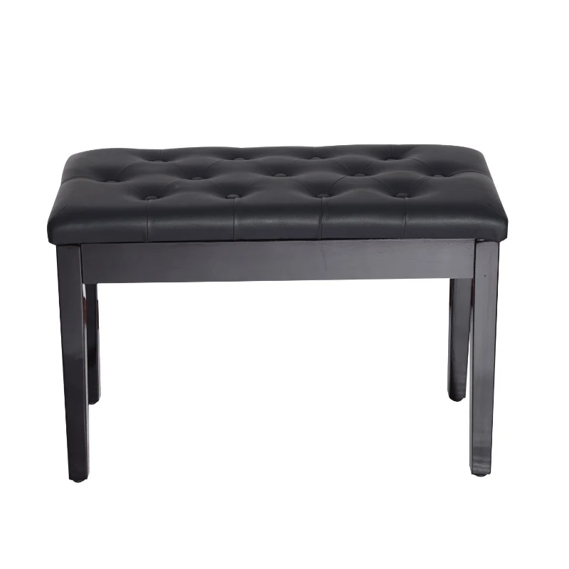HOMCOM Sgabello Pianoforte Professionale con Vano Portaoggetti Finta Pelle, Legno 76 x 36 x 50cm Nero Sgabello Panchetta Panchina Sedia per Pianoforte con vano portaoggetti