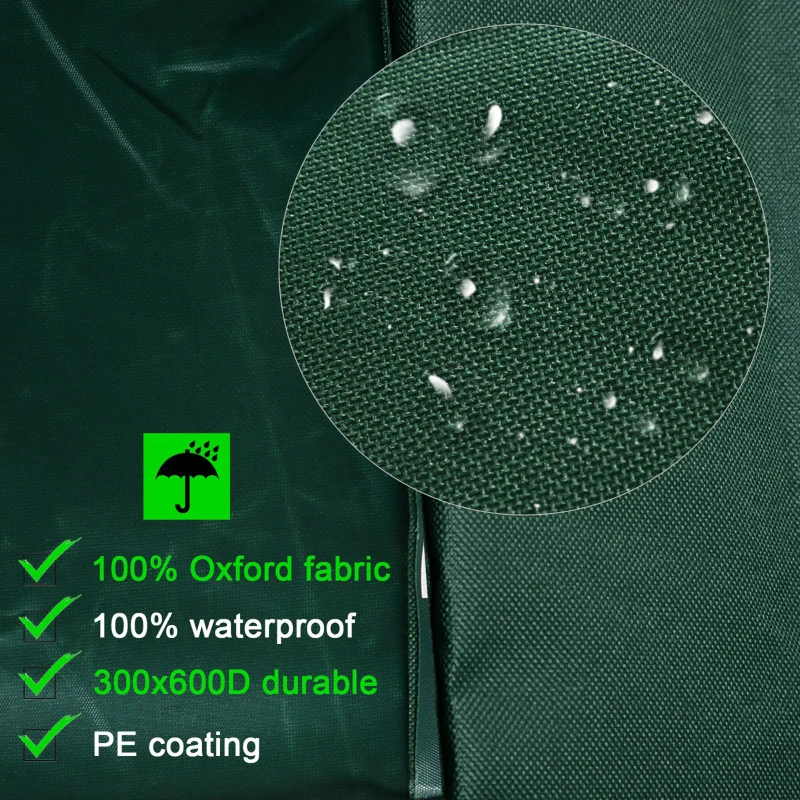Outsunny Outdoor Garden Furniture Cover Waterproof, Anti-UV 600D Heavy Duty Oxford Fabric Patio Furniture Cover for Rectangular Sofa Table Set, Green, 210 x 140 x 80 cm