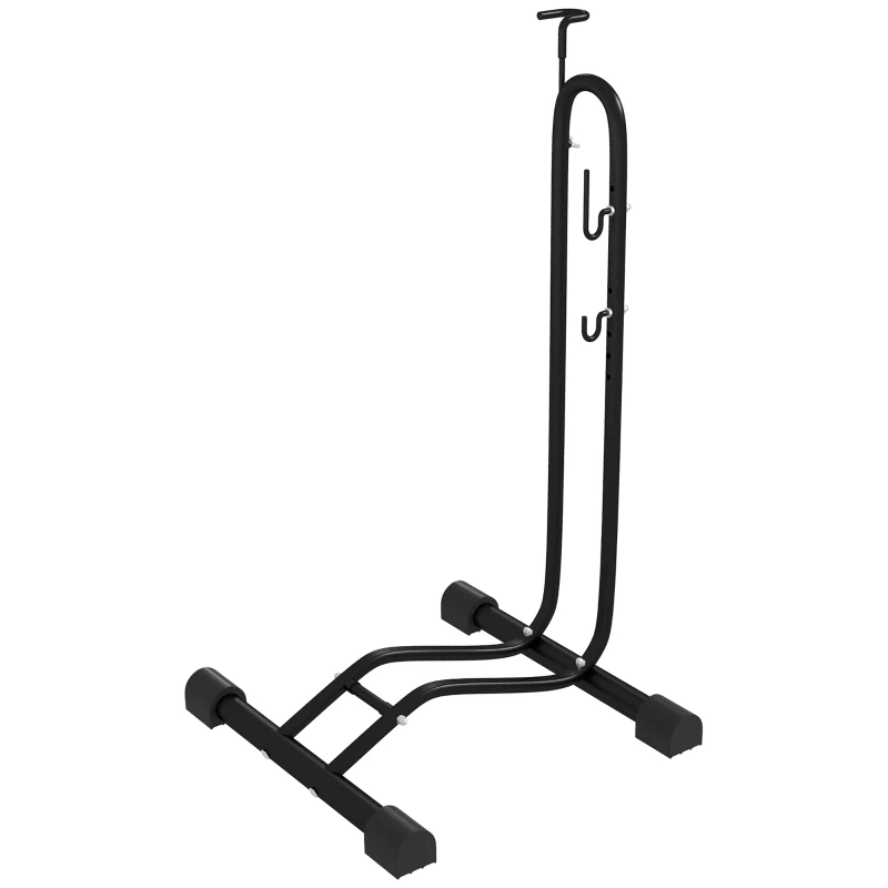 HOMCOM Suport bicicletă cu cârlige reglabile, compatibil cu biciclete 24"-29" și 700C, pentru garaj, interior și exterior, negru