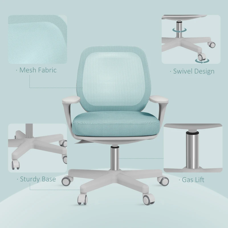 Vinsetto 44-56cm Mesh Back Office Chair - Light Green