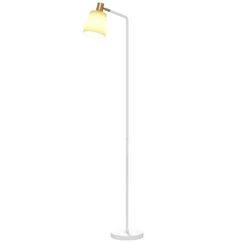 HOMCOM Modern Standing Lamp, Floor Lamp with 350° Rotatable Head for Living Room, White
