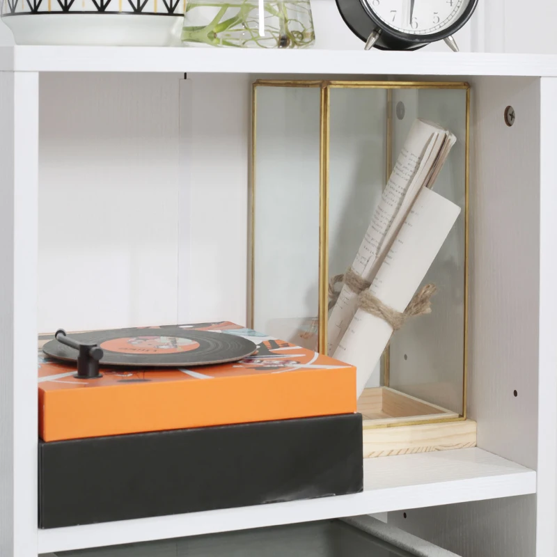 HOMCOM Libreria Bassa in Legno, Mobiletto Multiuso Design Moderno Bianco con Ripiano Regolabile 40x24x61cm