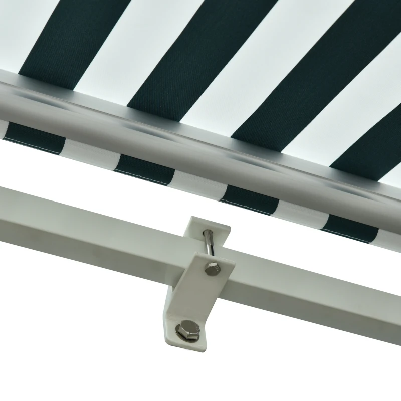 Outsunny Toldo Manual Retráctil 295x250cm Ángulo Ajustable con Manivela para Exterior Balcón Jardín Terraza Verde